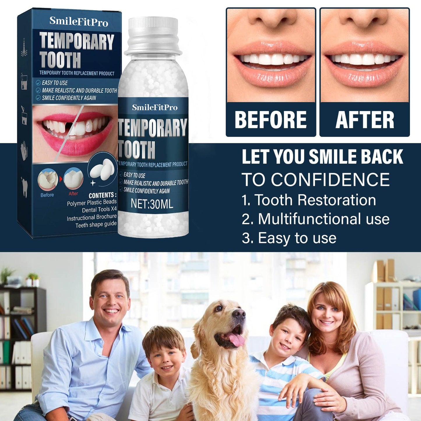 𦷠SmileFitPro⢠Dental Filling Gel ā Pain-Free, Drill-Free Cavity Solutionšš